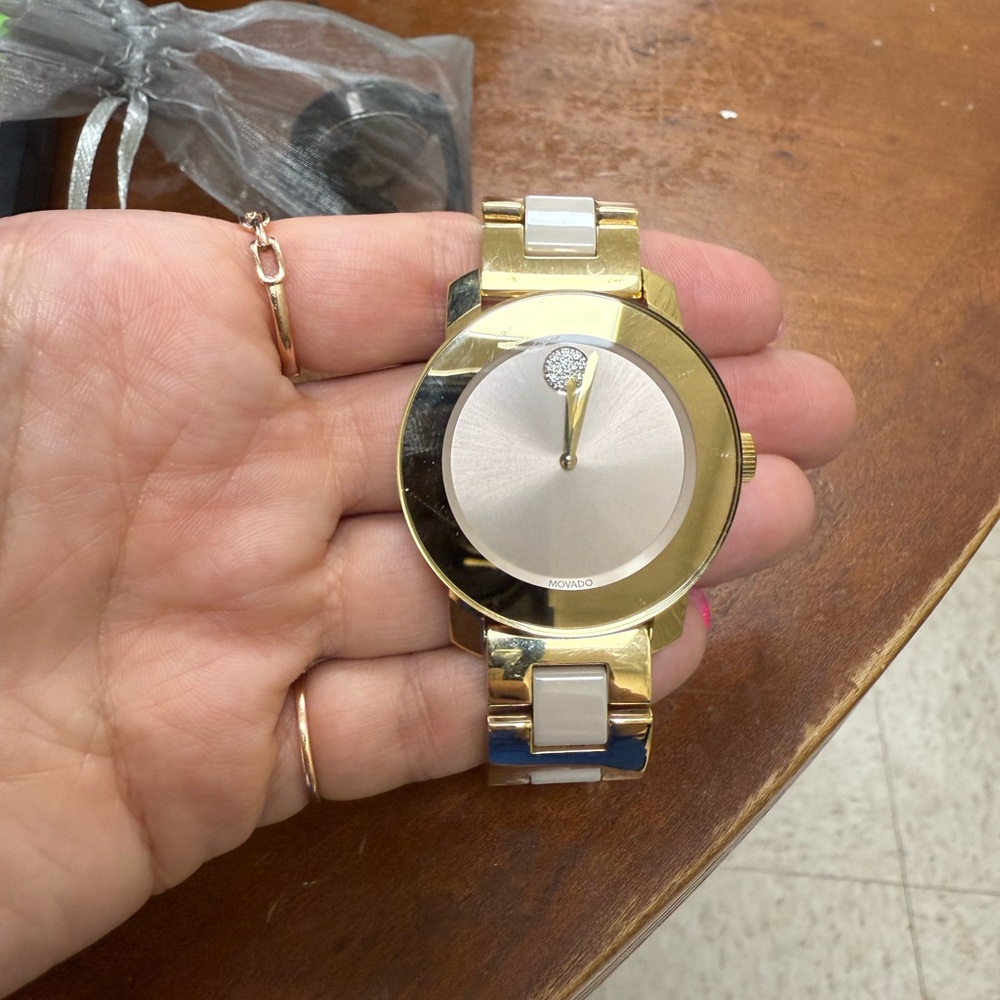 Movado - Bold Ceramic Rose Gold-tone Metallic Dial Women's Watch 3600639